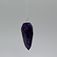 Amethyst Pendulum-Faceted Teardrop Dowsing Divination-Silver Chain-Crystal Gemstone