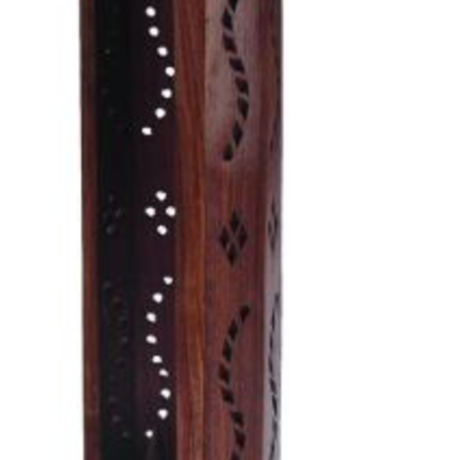 Standing Wood Octogonal Incense Stick Cone Ash Catcher Box
