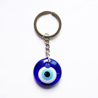 Blue Evil Eye Keychain - Round 3"