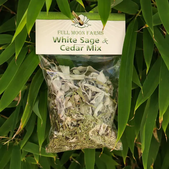 White Sage & Cedar Loose Smudge Mix- 1oz -Full Moon Farms