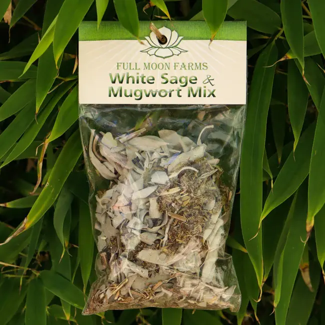 White Sage & Mugwort Loose Smudge Mix- 1oz -Full Moon Farms