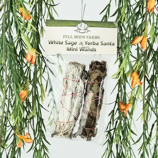 White Sage & Yerba Santa Mini Smudge Stick- 2 Pack -Full Moon Farms