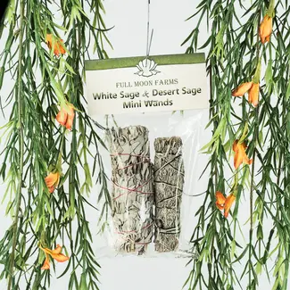 White Sage & Desert Sage Mini Smudge Stick- 2 Pack -Full Moon Farms