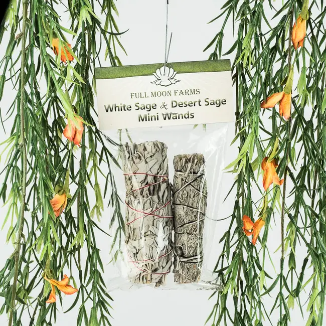 White Sage & Desert Sage Mini Smudge Sticks - 2 Pack -Full Moon Farms