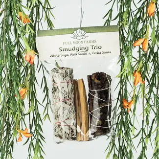 Smudge Trio- White Sage, Palo Santo & Yerba Santa Stick -Full Moon Farms