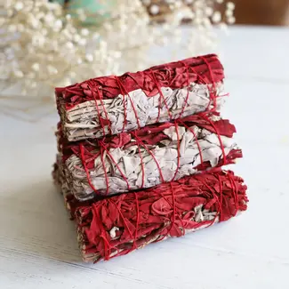 Dragon's Dragons Blood & White Sage Bundle Smudge Stick - 4"