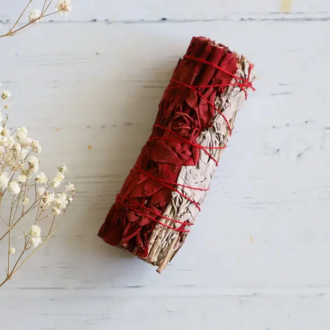 Dragonsblood Dragons Blood & White Sage Bundle Smudge Stick - 4"