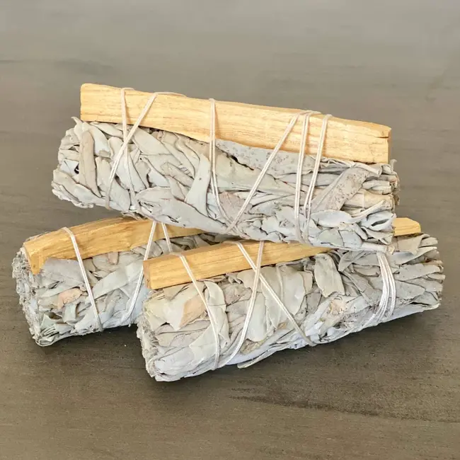 White Sage & Palo Santo Smudge Bundle Stick Torch -3-4"