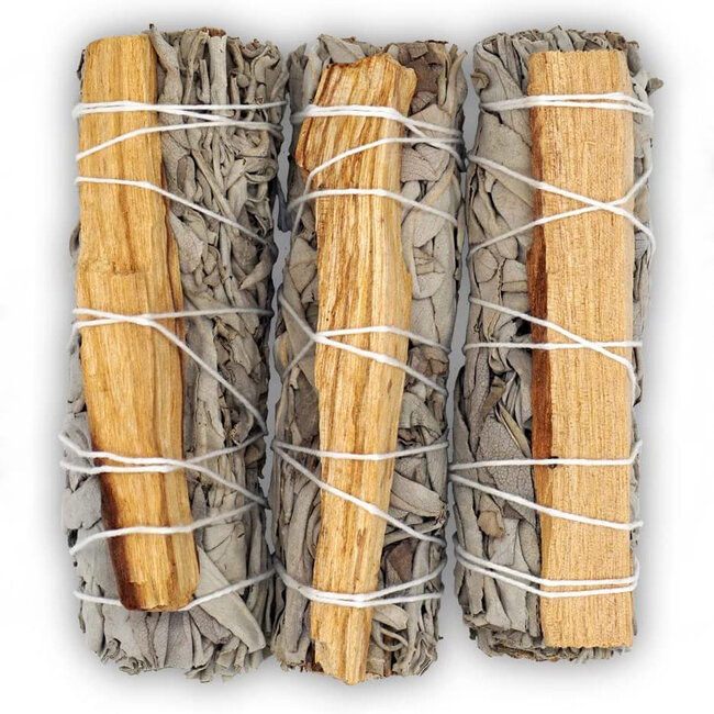White Sage & Palo Santo Smudge Bundle Stick Torch -3-4"