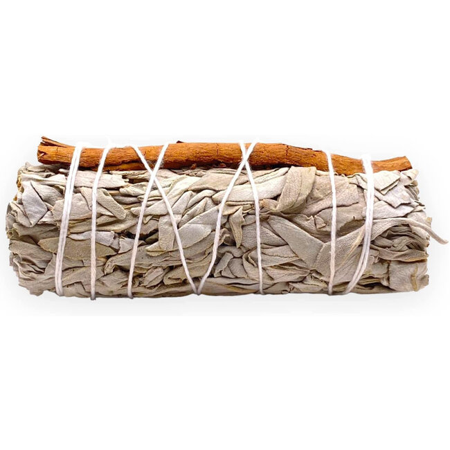 White Sage & Cinnamon Bundle Smudge Stick - 4"