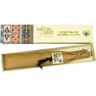 Sweetgrass & Yerba Santa Incense Smudge -12 Sticks/Box 15g - Native Soul