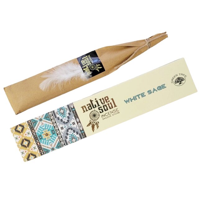 White Sage Incense Sticks Smudge -12 Sticks in Box 15g - Native Soul