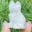 White Howlite (Magnesite) Sitting Cats Kitten Kitty - Small 1" Carving Animal Figurine