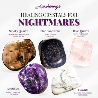 Nightmare - Crystal Kits Set Bundle Pack Dream - Smoky Quartz Rose Quartz Amethyst Howlite Blue Sandstone Sand Stone Goldstone
