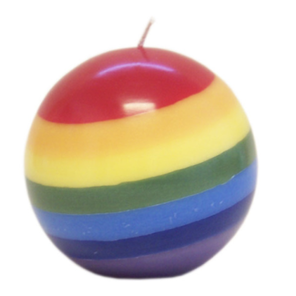 Chakra Globe Candle - Round Rainbow