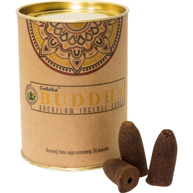 Buddha Backflow Incense Cones - 24 Cones in Package -Goloka