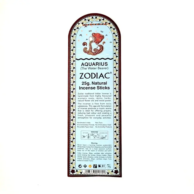 Aquarius (Lotus) Incense Sticks - Zodiac Horoscope 25g - R Expo