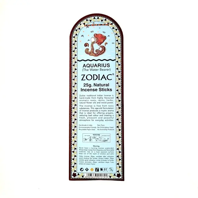 Aquarius (Lotus) Incense Sticks - Zodiac Horoscope Astrology 25g - R Expo