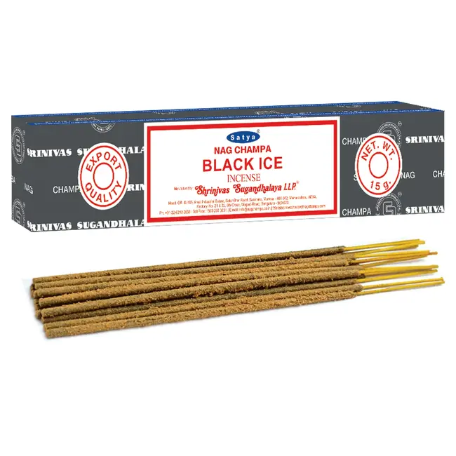 Black Ice Incense - 12 Sticks in Box 15g - Satya
