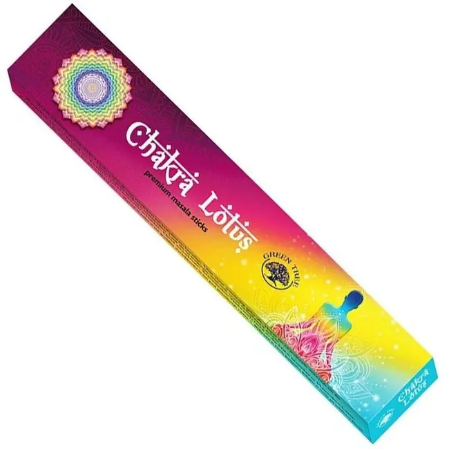 Chakra Lotus Incense Masala - 12 Sticks in Box 15g - Green Tree