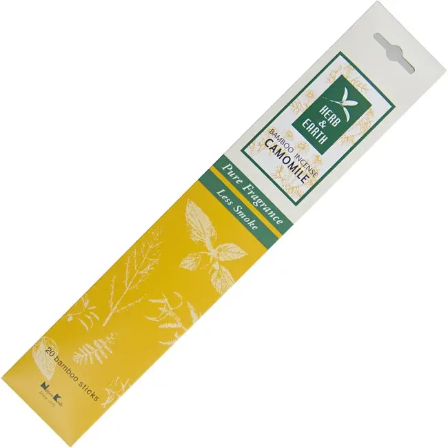 Chamomile Incense- 20 Sticks -Herb & Earth- Natural Oil-Low Smoke