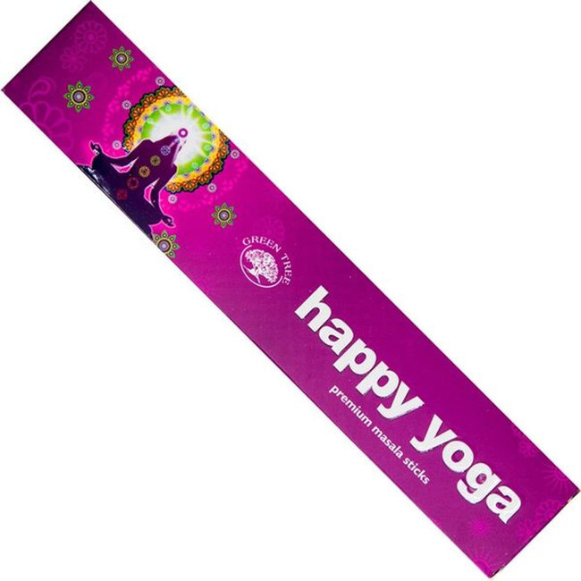 Happy Yoga Incense Masala - 12 Sticks in Box 15g - Green Tree