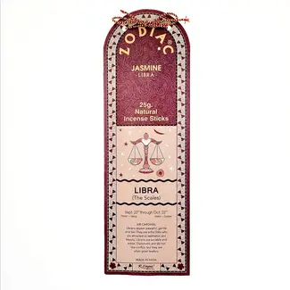 Libra (Jasmine) Incense Sticks - Zodiac Horoscope Astrology 25g - R Expo