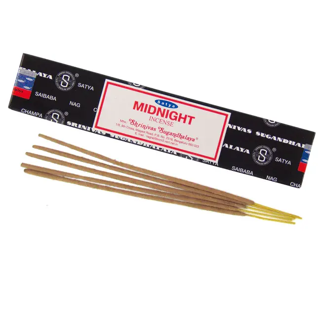 Midnight Incense -12 Sticks in Box 15g - Satya