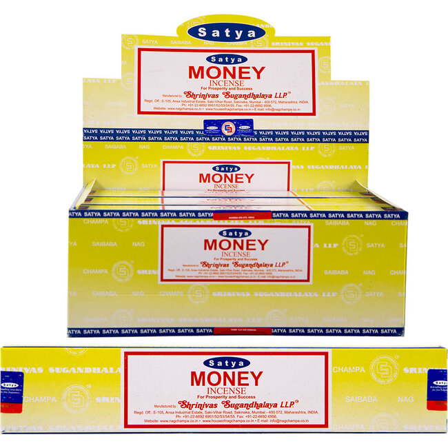 Money Incense - 12 Sticks in Box 15g - Satya Nag Champa