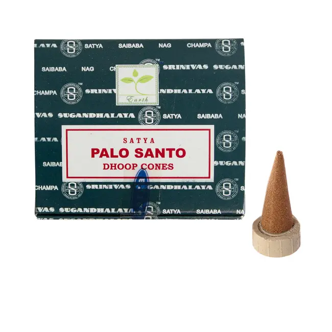 Palo Santo Incense (Dhoop) Cones - 12 Cones in Box - Satya