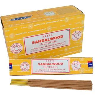 Sandalwood Incense - 12 Sticks in Box 15g - Satya