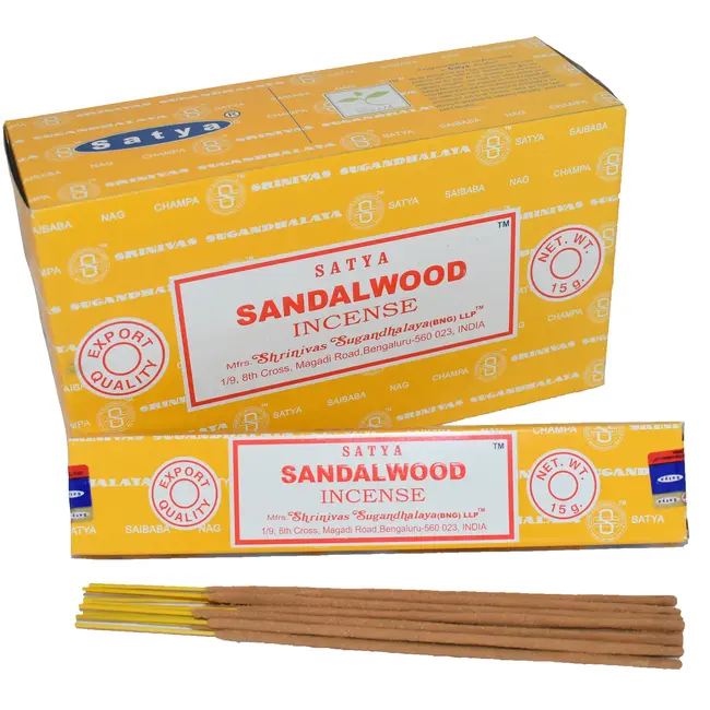 Sandalwood Incense - 12 Sticks/Box 15g - Satya