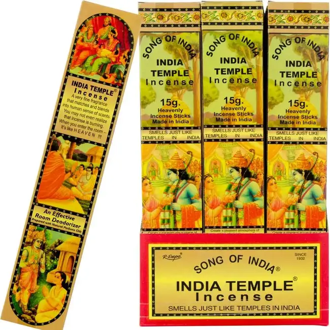 Song of India Temple Incense - 12 Sticks/15g