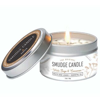 White Sage & Cinnamon Smudge Candles - 3.5oz Tin Essential Oil