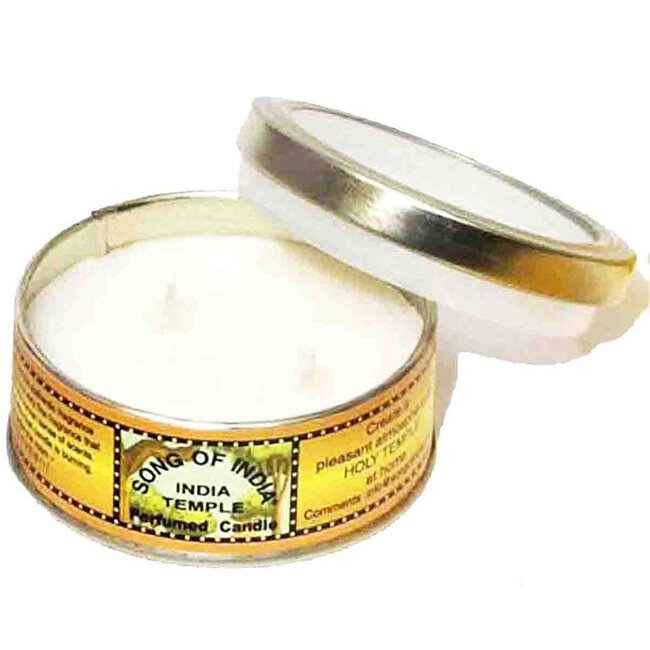 India Temple Candle - Tin Can - Perfumed Double Wick