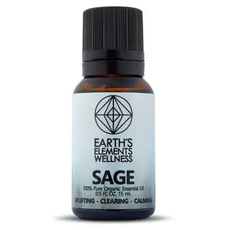 Sage Organic Essential Oils - 15ml/0.5oz - Earth's Elements Sage Organic Essential Oils - 15ml/0.5oz - Earth's Elements