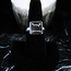 Black Sunstone Ring - Size 8 Square Bezel Set - Sterling Silver