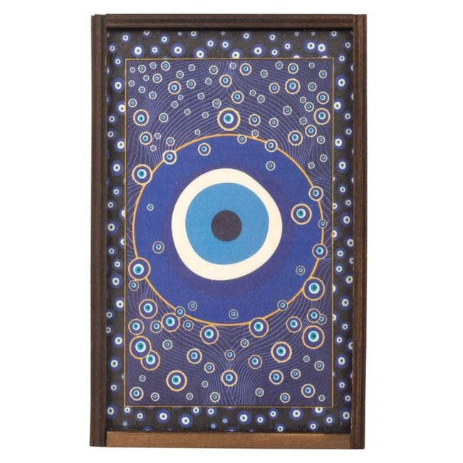 Evil Eye Wood Tarot/Oracle Box-Light Brown