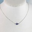 Blue Evil Eye Necklace - Adjustable 16-18" Silver Plated Chain