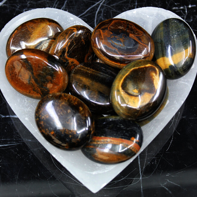 Blue Tigers Eye (Hawks Eye) Palm Pillow Pocket Stone