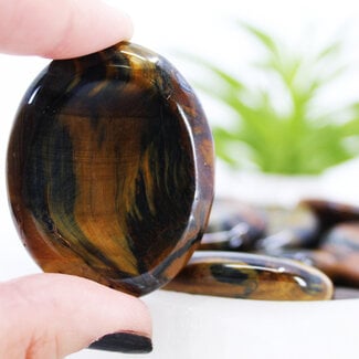 Blue Tigers Eye (Hawks Eye) Worry (Thumb Fidget Relaxation Pocket) Stones - Large Oval Blue Tigers Eye (Hawks Eye) Worry (Thumb Fidget Relaxation Pocket) Stones - Large Oval