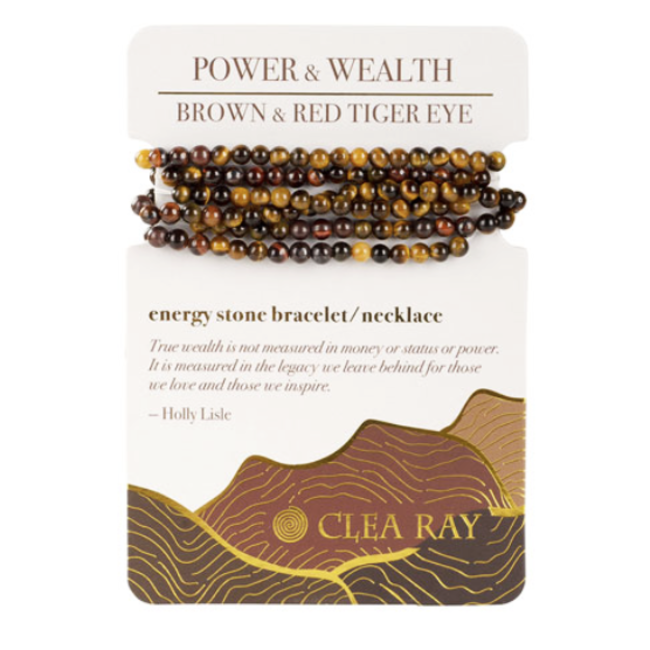Gold & Red Tigers Eye (Power & Wealth) Wrap Bracelets Necklaces - 4mm Mini Two Stone