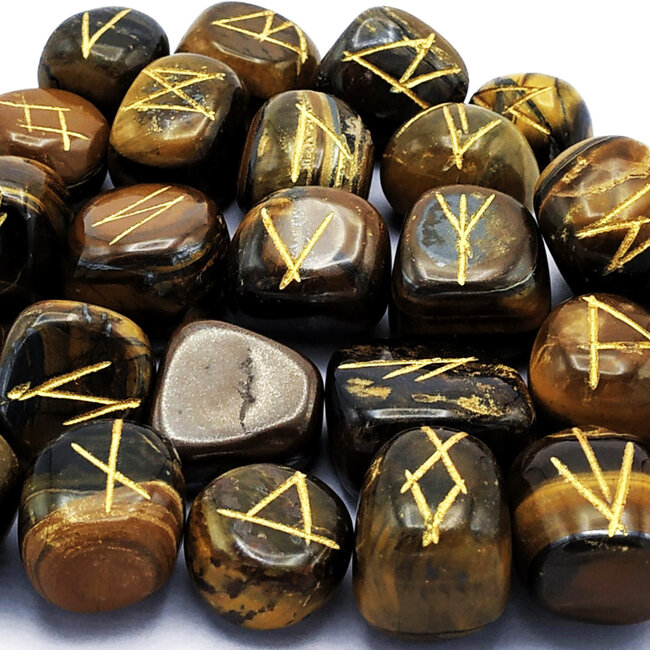 Runes - Gold Tigers Eye & Bag - Mini