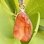Carnelian Pendant-Rough Sterling Silver Raw Natural