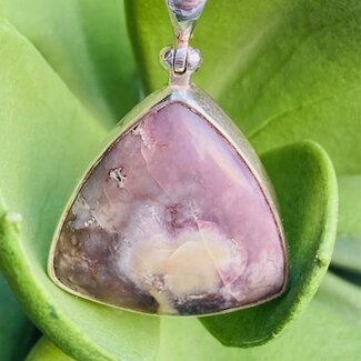 Tiffany Stone (Bertrandite) Pendants - Triangle Bezel Set - Sterling Silver