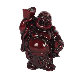 Good Fortune Laughing Buddha Statue - 3.5 "H x 3"W Red