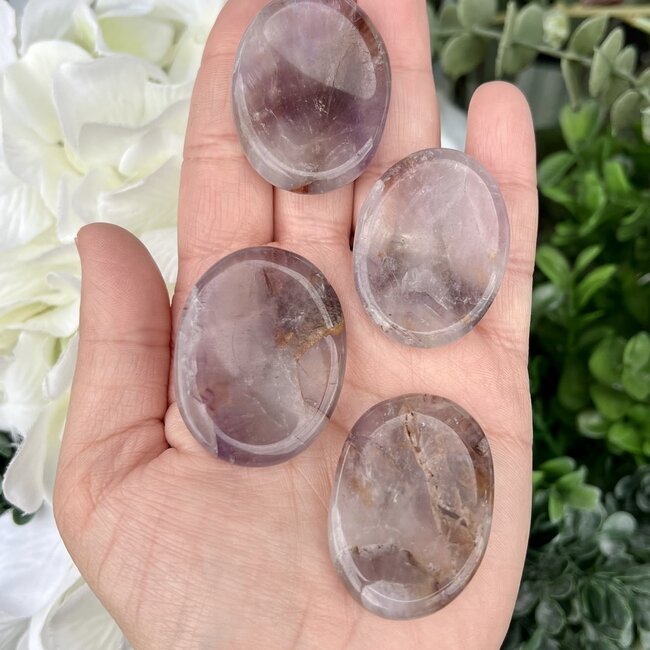 Amethyst Worry (Thumb Fidget Relaxation Pocket) Stones - Medium Oval