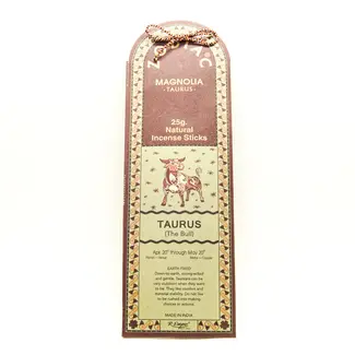 Taurus (Magnolia) Incense Sticks - Zodiac Horoscope Astrology 25g - R Expo