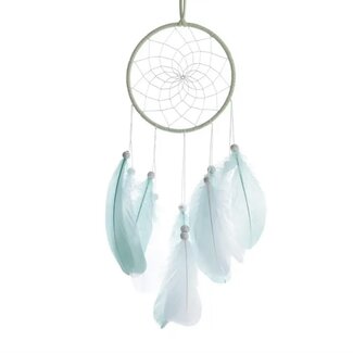 Dreamcatcher Dream Catcher LED Mint Green & White - Feathers Double Light Up Illuminated - 12"
