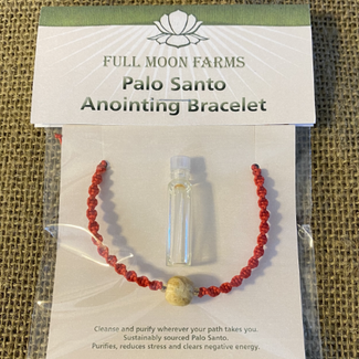 Palo Santo Bracelet & Anointing Oil 1ml - Red Parachute Adjustable
